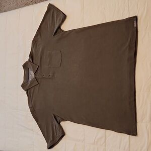 Eddie Bauer Green Gray Polo w Pocket, size Large Tall